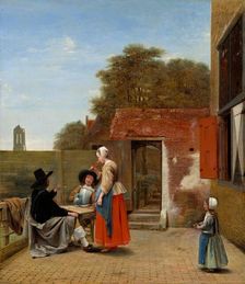 A Dutch Courtyard, 1658/1660. Creator: Pieter de Hooch