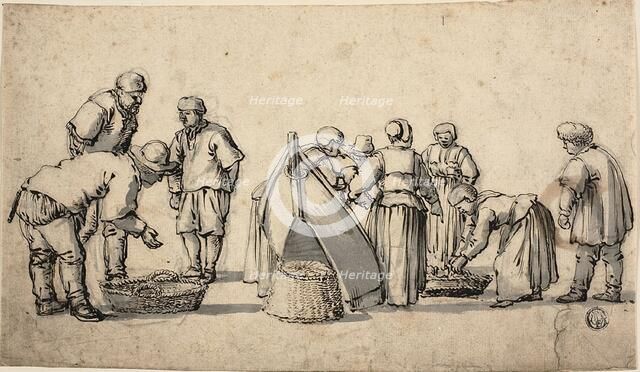 A Dutch Fishmarket, n.d. Creator: Willem van de Velde I.