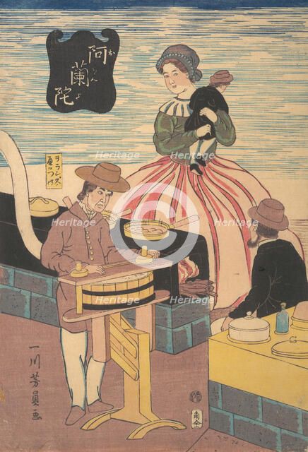 A Dutch Group, 2nd month, 1861. Creator: Yoshikazu.