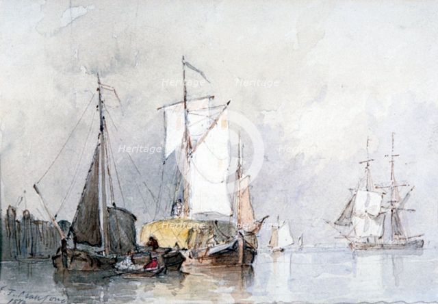 'A Dutch Hay Barge', 1870. Artist: Edmund Thornton Crawford