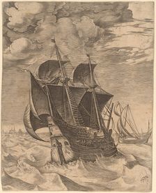 A Dutch Hulk and a Boeier, 1565. Creator: Frans Huys
