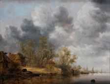 A Dutch Riverbank, 1630-1635. Creator: Salomon Ruysdael