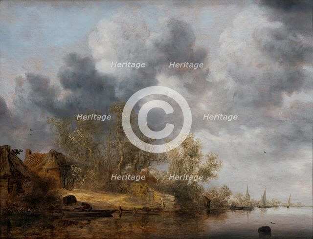 A Dutch Riverbank, 1630-1635. Creator: Salomon Ruysdael.