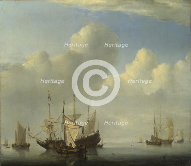 A Dutch Ship coming to Anchor, 1657. Artist: Velde, Willem van de, the Younger (1633-1707)