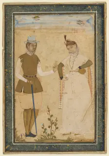 A European Couple, c. 1610-1627. Creator: Ali Riza, the Bodleian Painter (Indian), attributed to