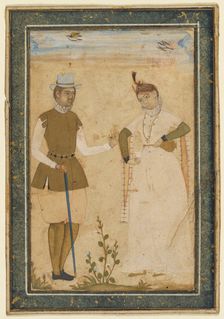 A European Couple, c. 1610-1627. Creator: Ali Riza, the Bodleian Painter (Indian), attributed to