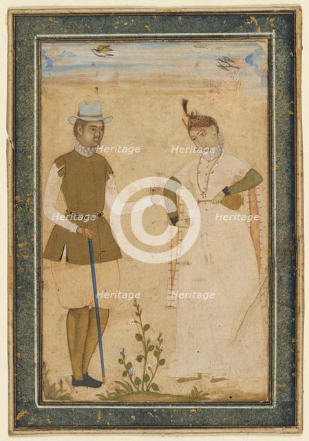 A European Couple, c. 1610-1627. Creator: Ali Riza, the Bodleian Painter (Indian), attributed to.