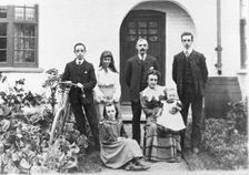 A family group on the New Easwick houses, York, Yorkshire, 1905