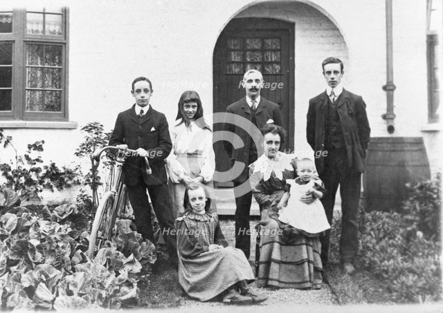 A family group on the New Easwick houses, York, Yorkshire, 1905. Artist: Unknown