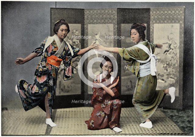 'A Family Dance in Japan', c1890. Artist: Charles Gillot