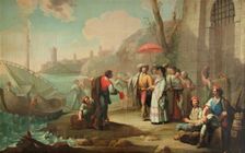 A Family Embarking in a *Tartana*, 1784. Creator: Zacarias Gonzalez Velazquez