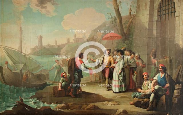 A Family Embarking in a *Tartana*, 1784. Creator: Zacarias Gonzalez Velazquez.