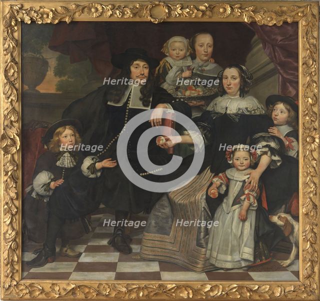 A family on the terrace of a country house, 1669. Creator: Hendrick ten Oever.