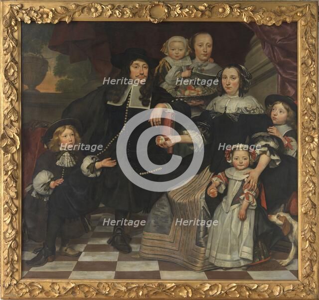 A family on the terrace of a country house, 1669. Creator: Hendrick ten Oever.