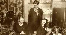 A family listening to the results of the general election of 1923, (1935). Creator: Unknown