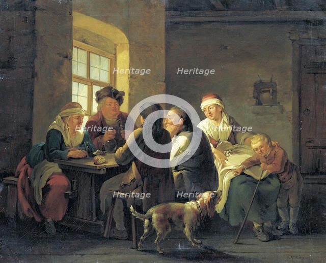 A Family Lunching in a Tavern, 1770-1774. Creator: Georg Melchior Kraus.