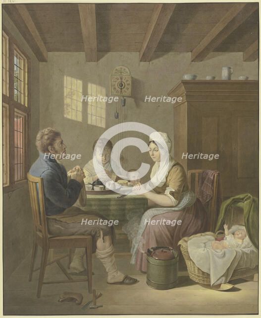 A family saying grace. Creator: Johann Friedrich Morgenstern.