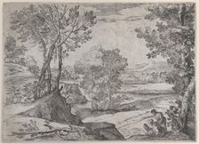 A family seated by a river, 1643. Creator: Giovanni Francesco Grimaldi