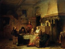 A Family Praying at the Midday Meal, 1667. Creator: Egbert van Heemskerck I