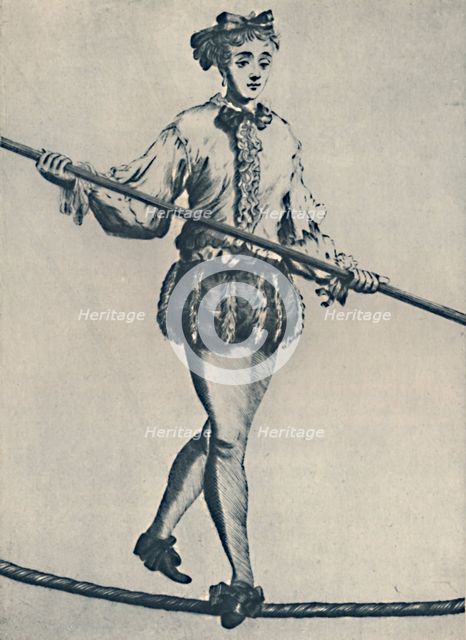 'A Famous Tight-Rope Walker of the Seventeenth Century', 1942. Artist: Unknown.