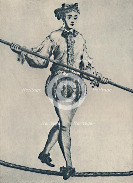 'A Famous Tight-Rope Walker of the Seventeenth Century', 1942. Artist: Unknown.