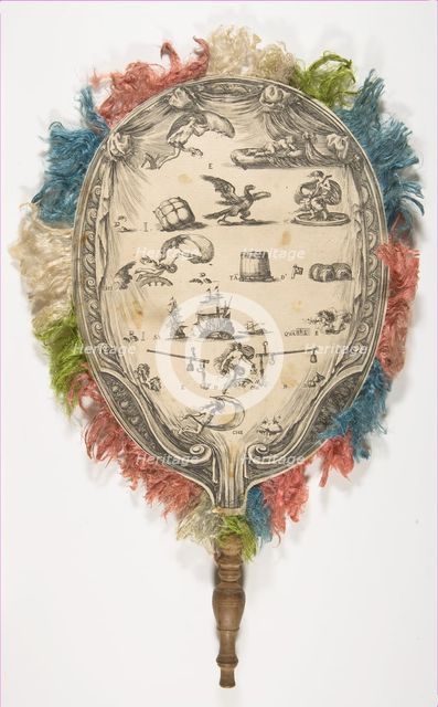 A fan with a rebus on Love on one side Fortune on the other, ca. 1639. Creator: Stefano della Bella.