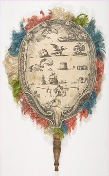 A fan with a rebus on Love on one side Fortune on the other, ca. 1639. Creator: Stefano della Bella