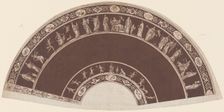 A Fan with Classical Figures Processing to Apollo, c. 1795. Creator: Unknown