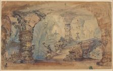 A Fantastic Underground Temple (Aladdin's Cave?). Creator: Robert Caney