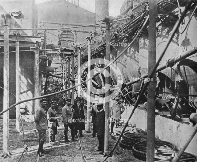 'A factory wrecked by the Russians to prevent its being any use to the Germans', 1915. Artist: Unknown.