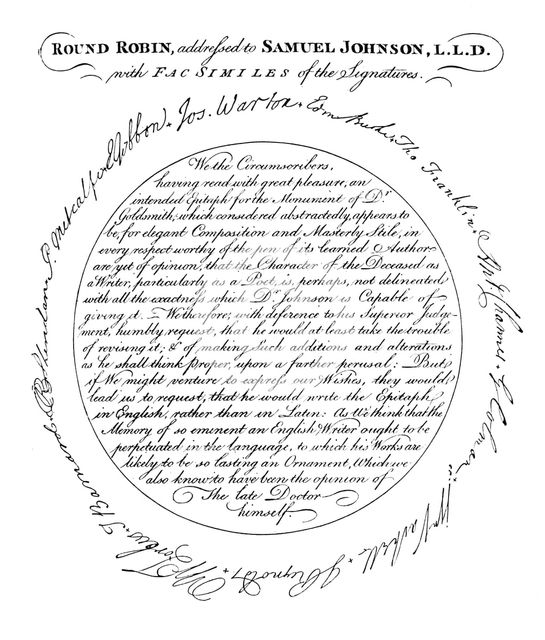 'A facsimile of the plate in the first edition of Boswell's Life of Johnson, 1907. Artist: Unknown.