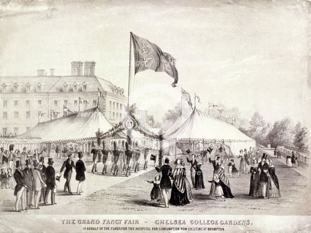A fair held in the gardens of the Royal Hospital, Chelsea, London, c1842. Artist: Anon