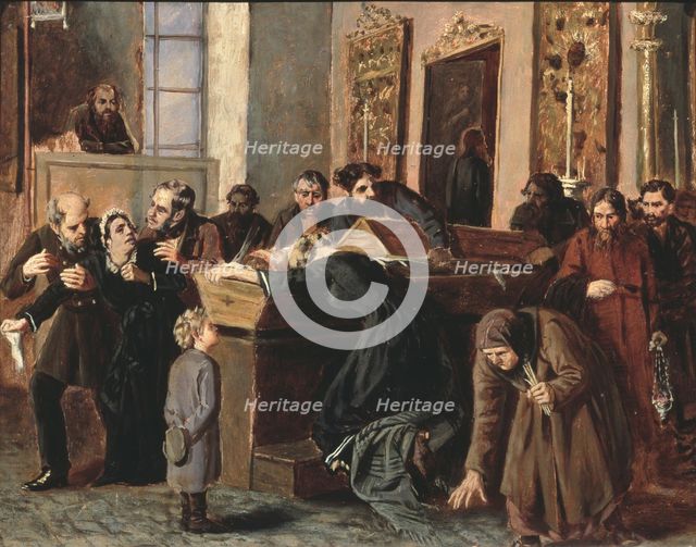 A farewell to the Dead, 1878. Artist: Volkov, Iosif Petrovich (1854-after 1897)
