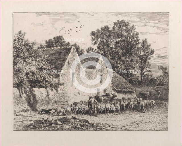 A Farm, 1864. Creator: Charles Emile Jacque.