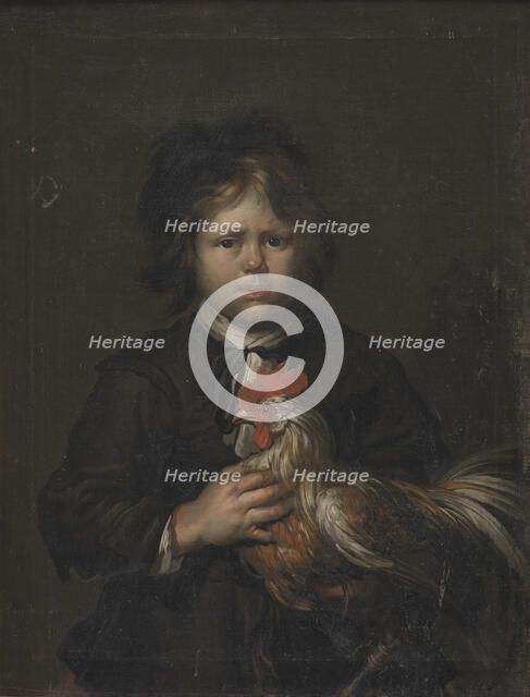 A Farm Boy with a Cock, 1658-1677. Creator: Henrich Dittmers.