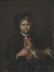 A Farm Boy with a Cock, 1658-1677. Creator: Henrich Dittmers