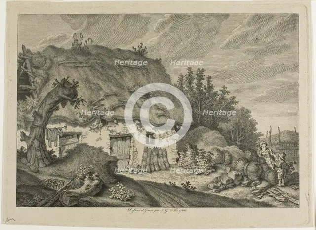A Farm Cottage, 1766. Creator: Johann Georg Wille.