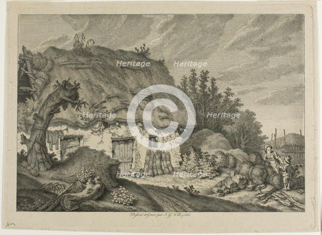 A Farm Cottage, 1766. Creator: Johann Georg Wille.