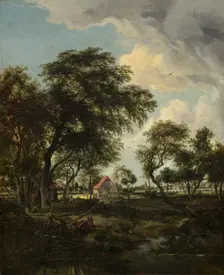 A Farm in the Sunlight, 1668. Creator: Meindert Hobbema