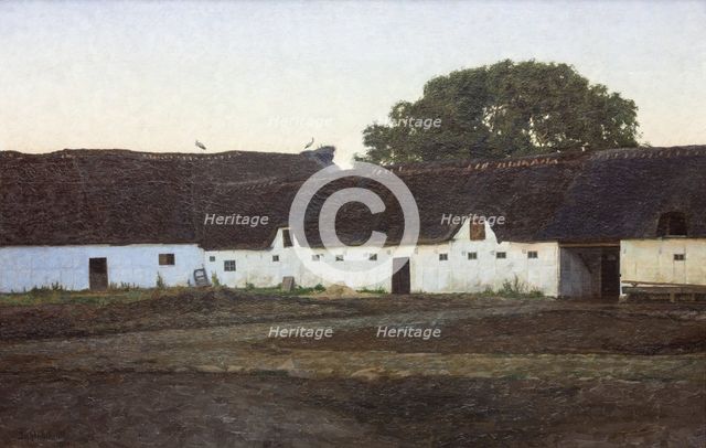 A farm in Vendsyssel, sunset, 1901. Creator: Johan Christopher Schlichtkrull.
