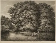 A Farmer Driving his Cattle into the Water, 1780. Creator: Johann Christian Reinhart