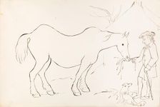 A Farmer Feeding His Horse, 1825-1839. Creator: James Howe