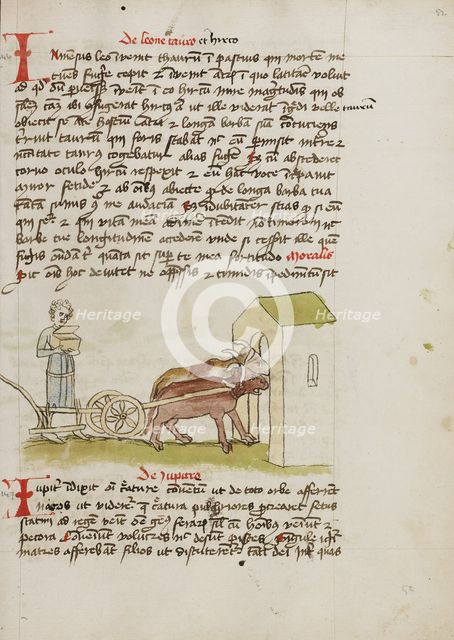 A Farmer with an Open Treasure Chest; Fables, third quarter of 15th century. Creator: Unknown.