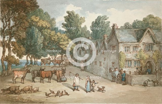 A Farmhouse at Hengar, Cornwall, 1803. Artist: Thomas Rowlandson.