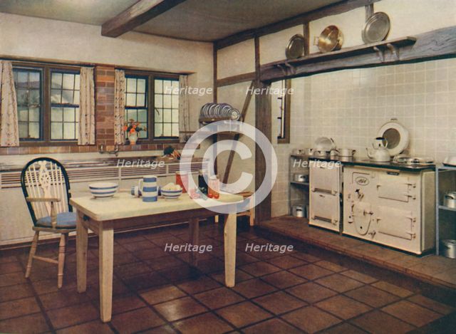 'A farmhouse kitchen redesigned by Mrs. Darcy Braddell, London', 1936. Artist: Unknown.