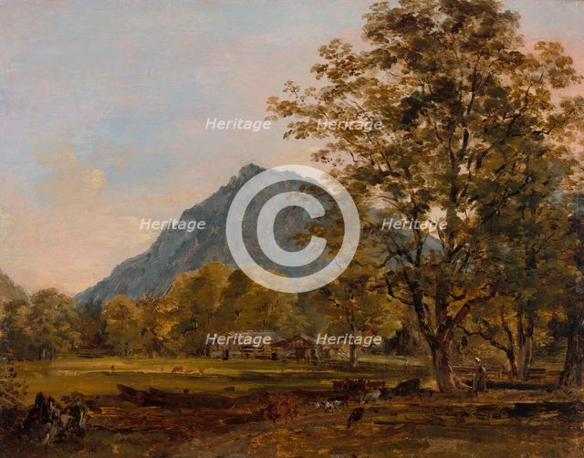 A Farmhouse in the Bavarian Alps, About 1825. Creator: Johann Georg von Dillis.