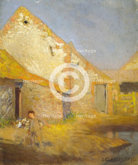 'A Farmyard', 1893. Creator: George Clausen.