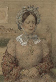 A Fashion-Plate from Irkutsk. Posing Was the Wife of a Justiciary Who Hosted a Group..., 1904. Creator: Boris Vasilievich Smirnov