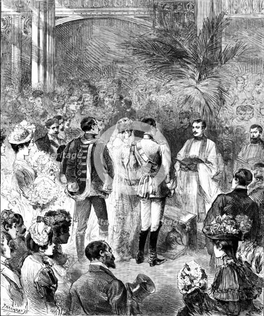 A Fashionable Wedding (marriage of Count Alexander Munster and Lady Muriel Hay)..., 1890. Creator: P Naumann.