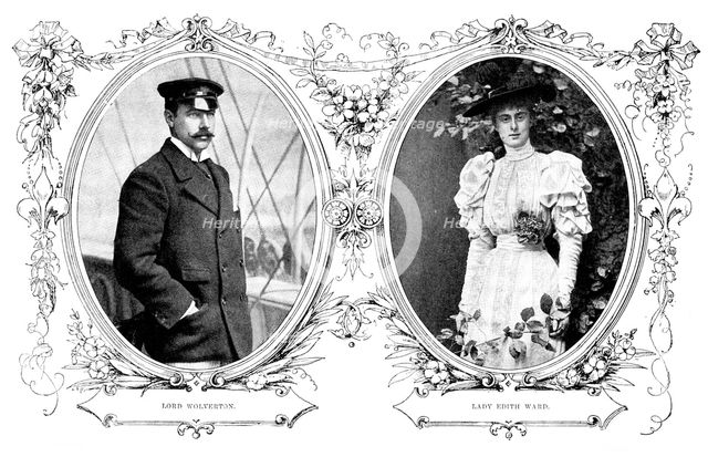 A Fashionable Wedding: Lord Wolverton and Lady Edith Ward, 1895. Creator: Carl Hentschel.